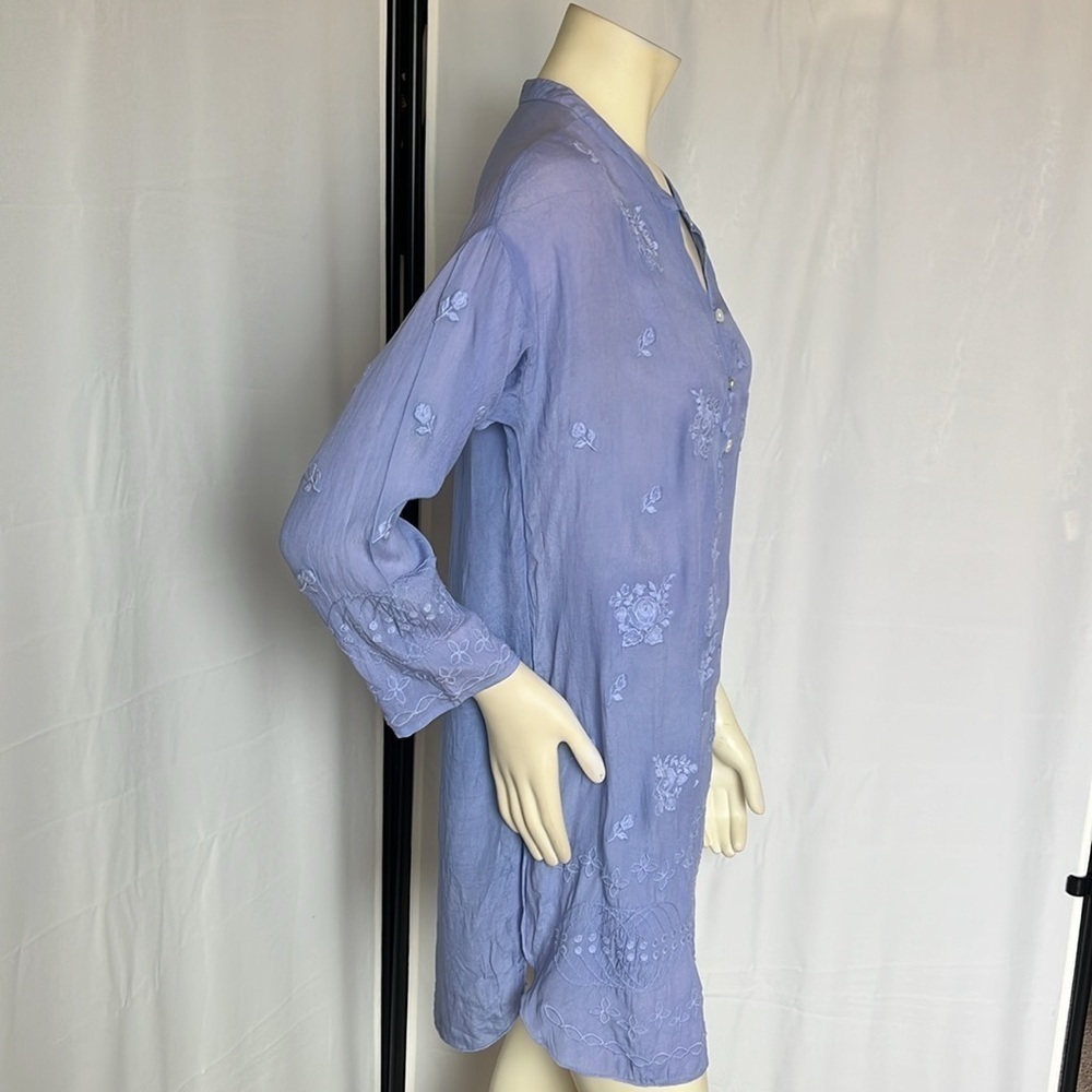 NWT Kyla Seo Embroidered Provence Blue Luana Tunic Top - Picture 3 of 5